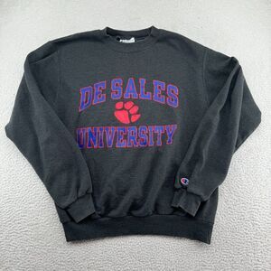 Champion De Sales University Sweatshirt Mens Medium Dark Gray Crewneck Pullover